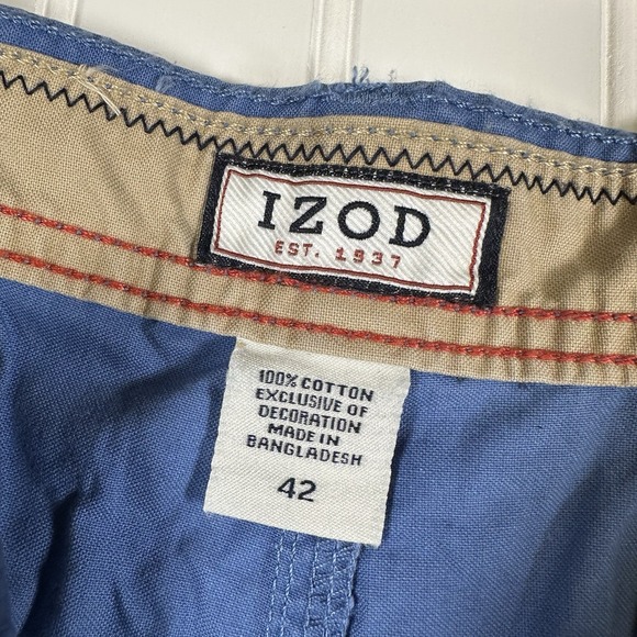 IZOD Mens Flat Front Cargo Short Classic Fit Sz 42 NWT 100% Cotton Imperfections - Picture 3 of 11
